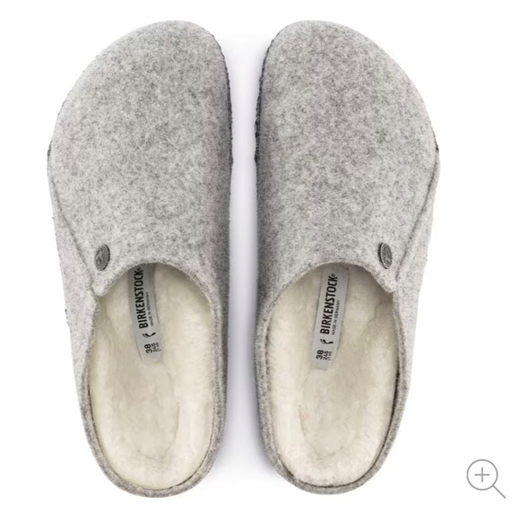 BIRKENSTOCK Zermatt Shearling Wool Felt Slippers in Light Gray - Picture 3 of 13